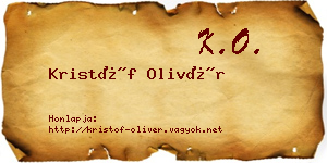 Kristóf Olivér névjegykártya