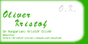 oliver kristof business card