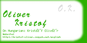 oliver kristof business card